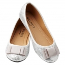 Walnut Garland Silver Ballet Flat