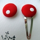 Ellani Petite Red & White Polka Dot Clip & Elastic Set