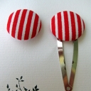 Ellani Petite Red &White Stripe Clip & Elastic Set