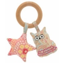 Alimrose Design Owl & Star Teething Ring - Pink
