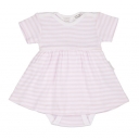 Purebaby Pale Pink Stripe Bodysuit Dress